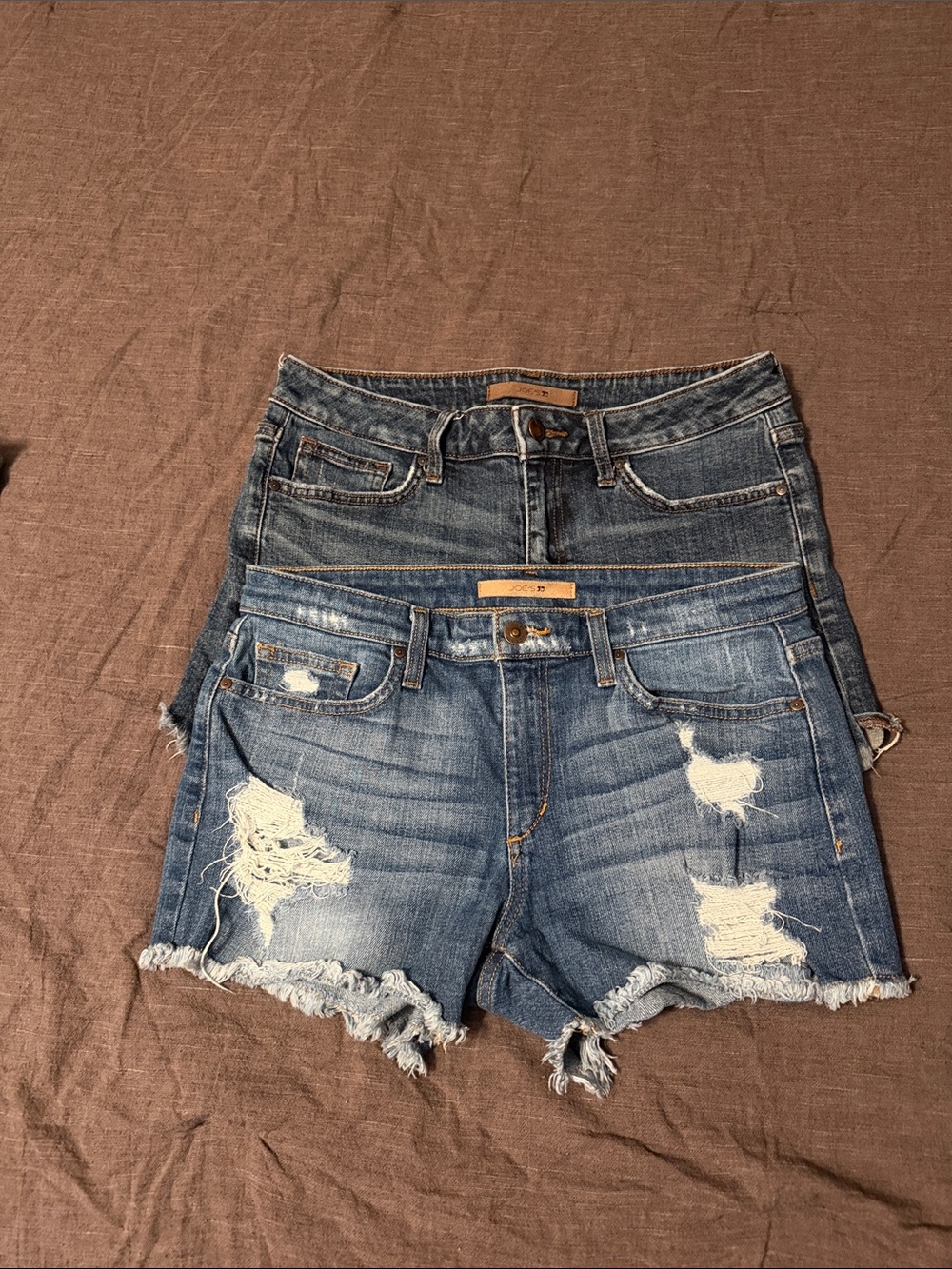 Joe’ Jeans Denim Distressed Women’s Shorts, 2 pairs (lot) size 28